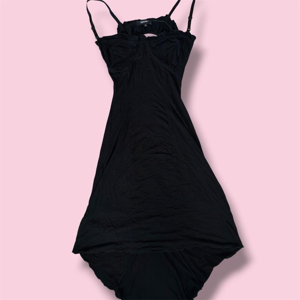 Denny rose grunge Euro little Black dress with babydoll bust